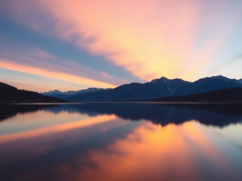 Calm lake at sunset